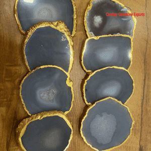 Natural Black Agate Gemstone Plates