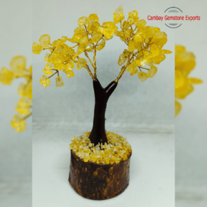 Yellow Agate Stone Bonsai Tree
