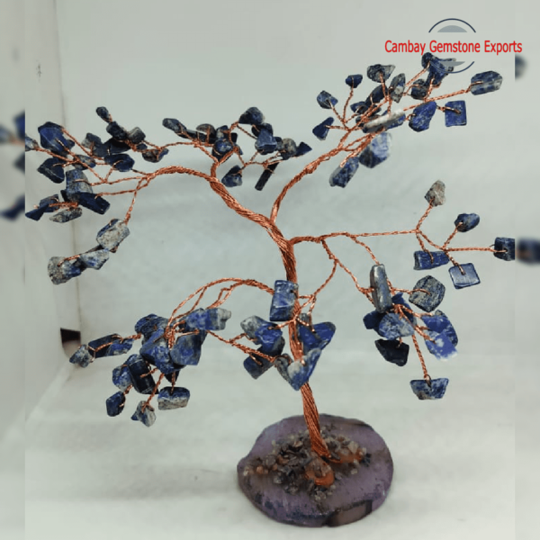 Blue Agate Stone Bonsai Tree