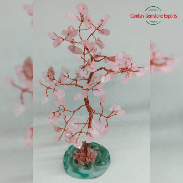 Pink Agate Stone Bonsai Tree