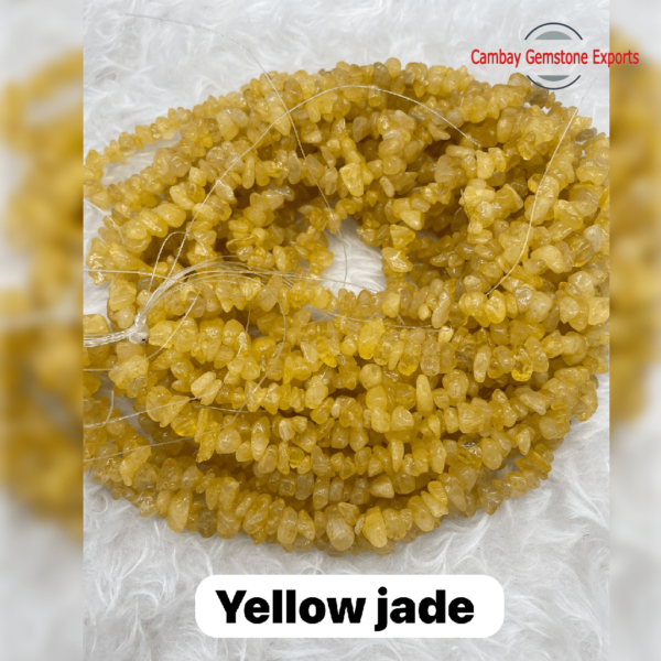 Yellow Jade Gemstone Chips Necklace