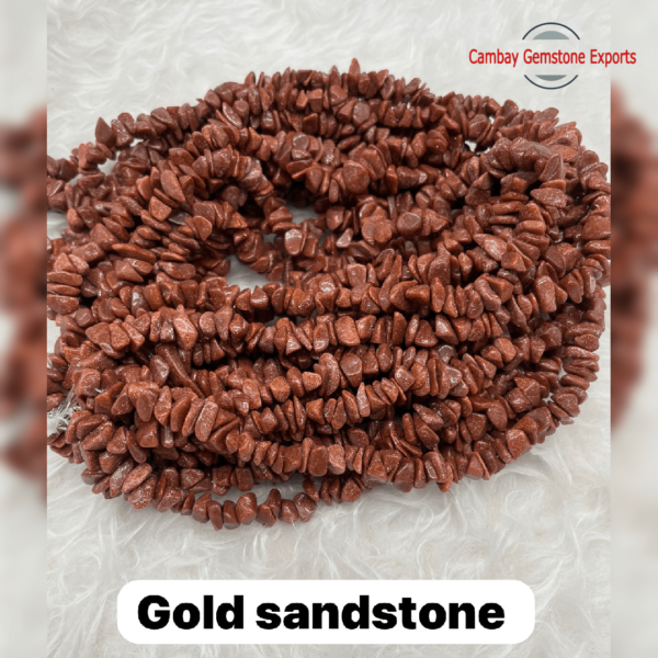 Gold Sandstone Gemstone Chips Necklace