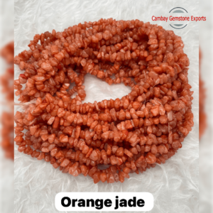 Orange Jade Gemstone Chips Necklace