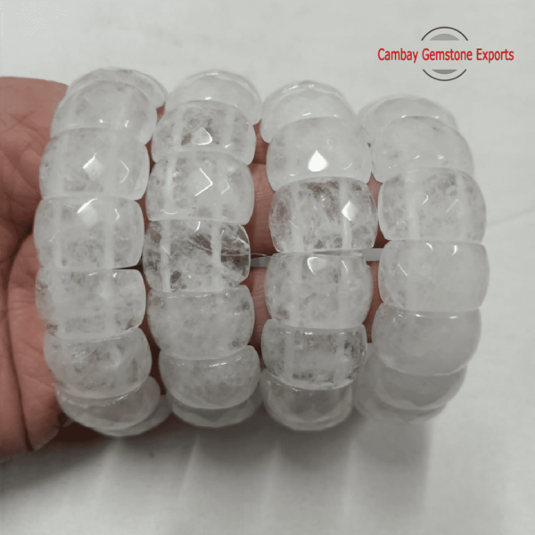 Clear Quartz Oval Faceted Bracelet