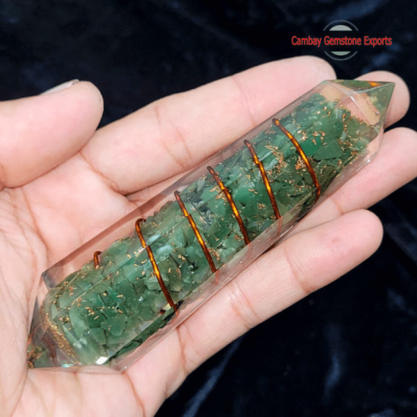 Orgone Jade Mix Stone Orgonite Wand