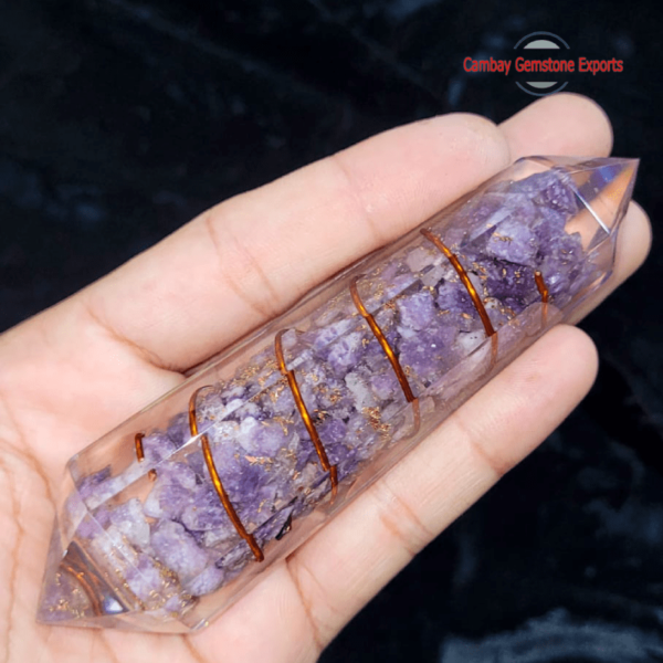 Amethyst Mix Stone Orgonite Wand