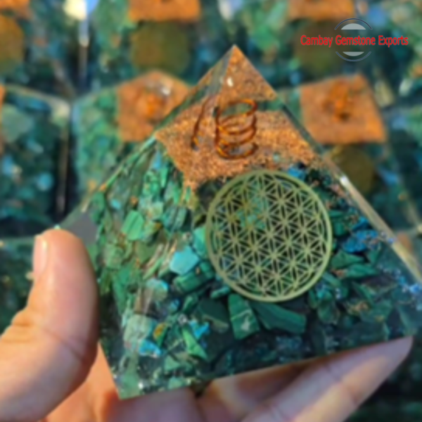 Malachite with Chrysocolla Pyramid