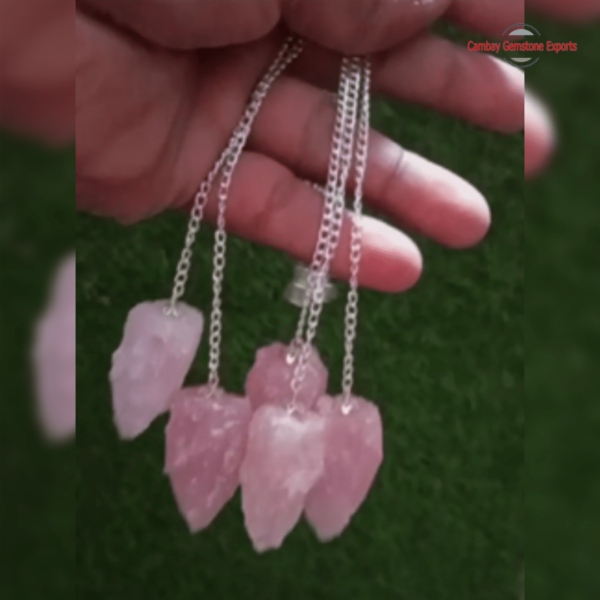 Pink Rough Stone Pendulums