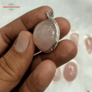 Round Rose Quartz Pendants