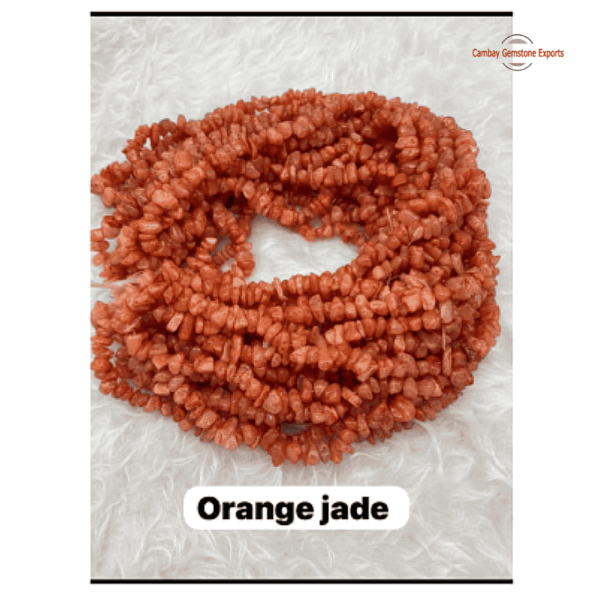 Orange Jade 33" Chips Necklaces