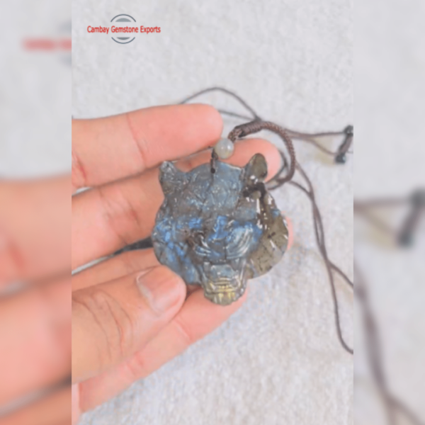 Lion Faced Labradorite Carving Pendants