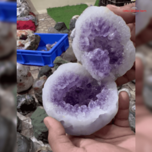 Round Amethyst Geode Pair