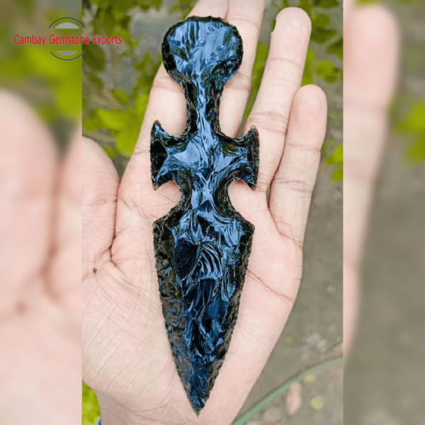 Black Obsidian Spearhead