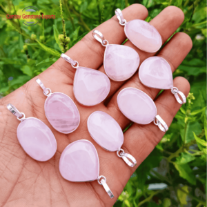 Rose Quartz Cabochons Pendants