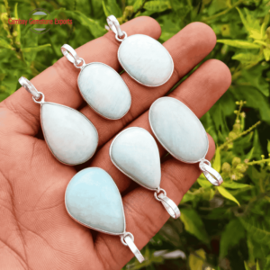 Blue Aragonite Cabochons Pendants