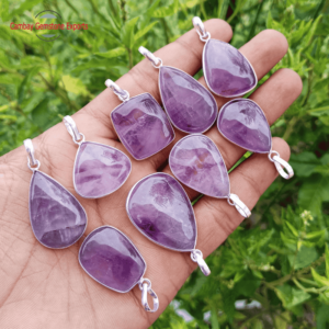 Natural Amethyst Cabochons Pendants