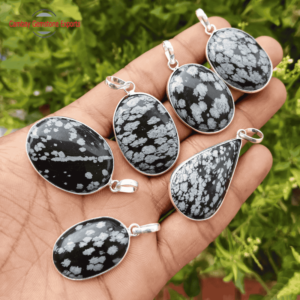 Snowflake Obsidian Cabochon Pendants