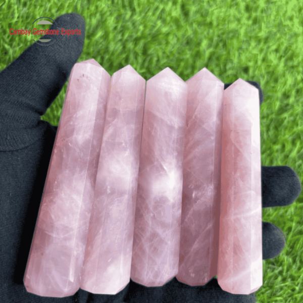 Rose Quartz 4" Obelisk Tower