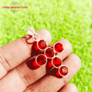 Red Gemstone Cross Pendants