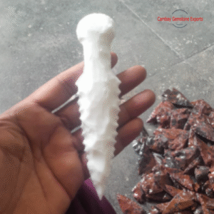White Quartz Sharp Arrowhead – 6 Inch Natural Crystal