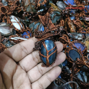 Antique Copper Cabochon Pendants #5