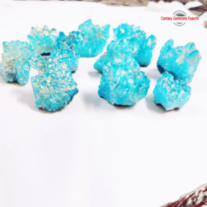 Sky Blue Aura Coated Stone Cluster