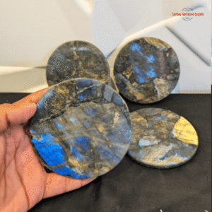 Labradorite Coasters Resin Polish