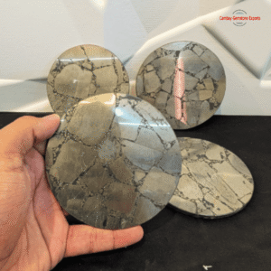 Pyrite Coasters Resin Polish