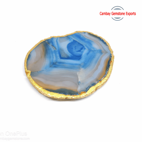 Natural Blue Agate Gemstone Loose Make A Pendant Gemstone Plates