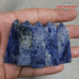 Natural Sodalite Gemstone Tower Loose Making Jewelry's Gemstone Tower