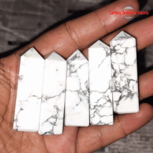 Natural White Howlite Gemstone Tower Meditation Tower