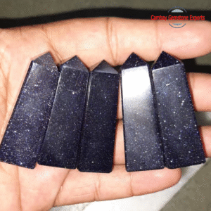 Natural Black Sunstone Gemstone Tower Healing For Energy Tower