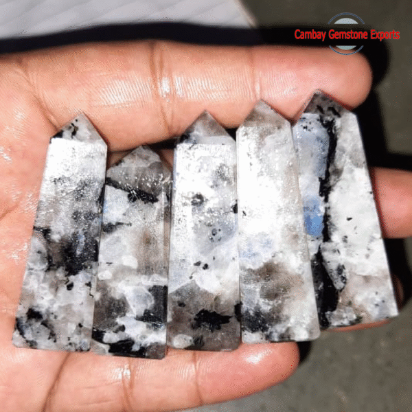 Amazing Blue Fire Moonstone Gemstone Tower Healing For Energy