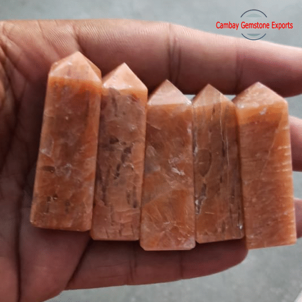 Beautiful Peach Moonstone Gemstone Tower Amazing Point Tower