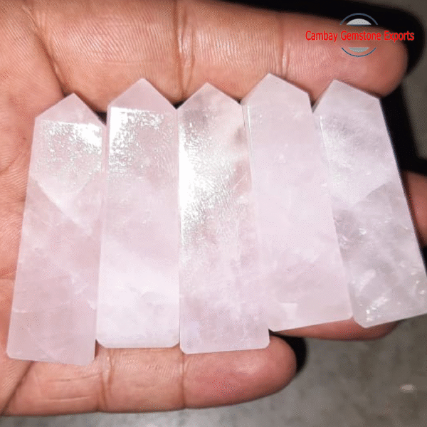 Cambay-New-File-87.png Natural Rose Quartz Gemstone Tower Handmade Lite Pink Tower