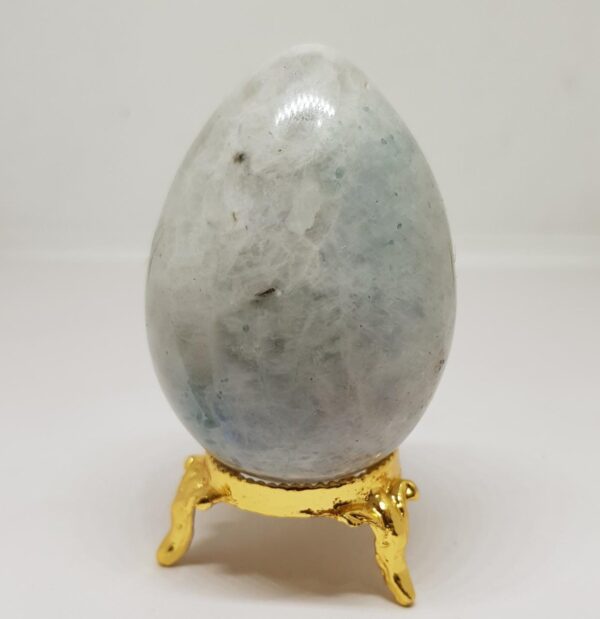 Natural Aquamarine Gemstone Egg With Stand Showpieces For Home Decor