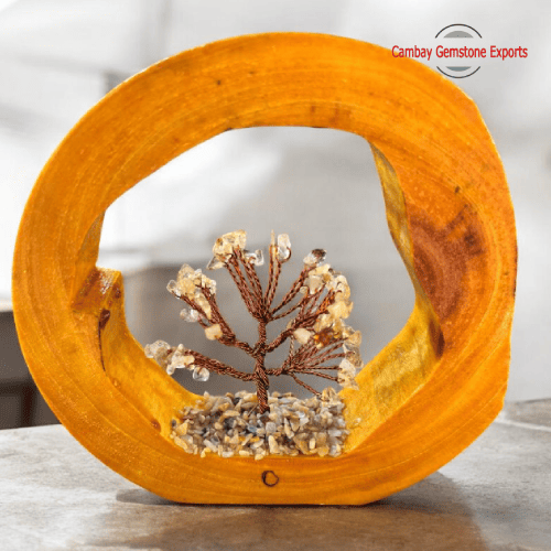 Gem Chip Tree with Wooden Base #7