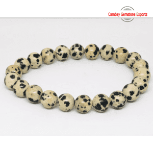 Natural Dalmation Jasper Gemstone Bracelet Beautiful Round Shape Gemstone Bracelet