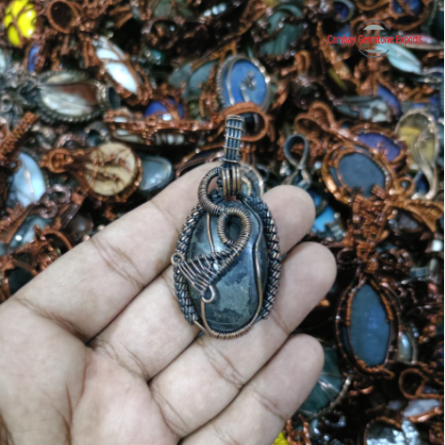 Antique Copper Cabochon Pendants #10