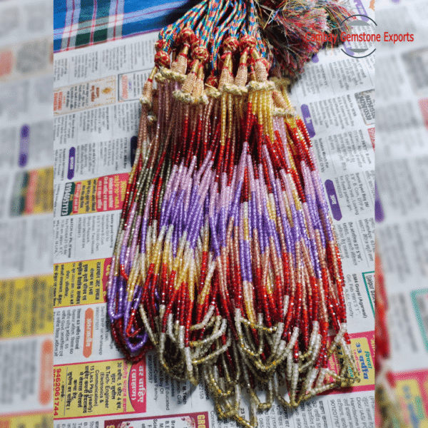 Multi Color Round Faceted Strand Necklace