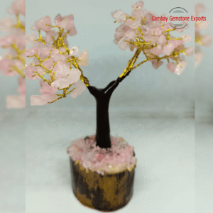 Rose Quartz Agate Stone Bonsai Tree