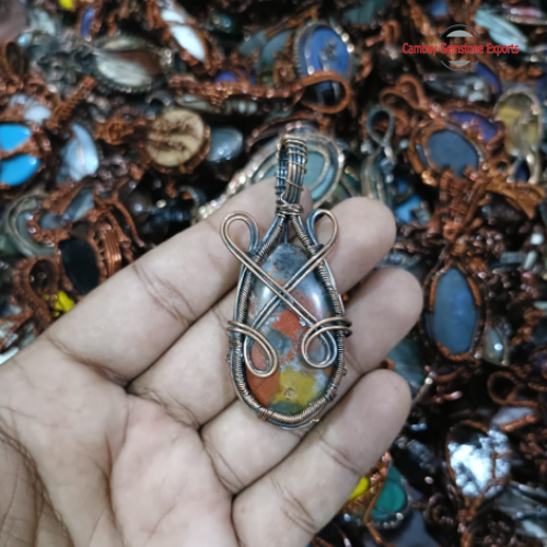 Antique Copper Cabochon Pendants #14