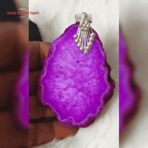Purple Agate Slices Pendants