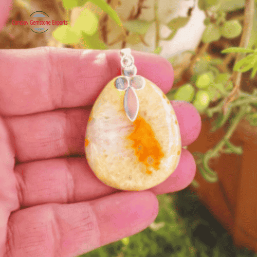 Citrine Agate Chalcedony Pendants