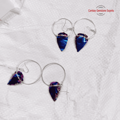 Premium Arrowhead Stone Earrings Pair #7