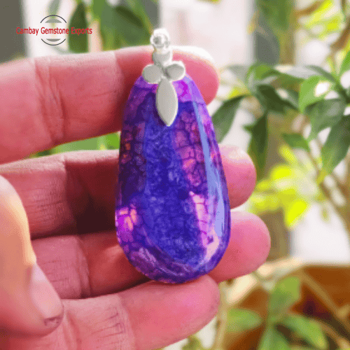 Purple Turquoise Agate Chalcedony Pendants