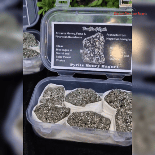 Natural Pyrite Clusters Gift Box