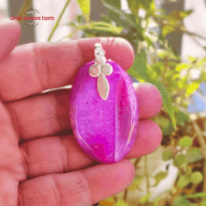 Rose Agate Chalcedony Pendants
