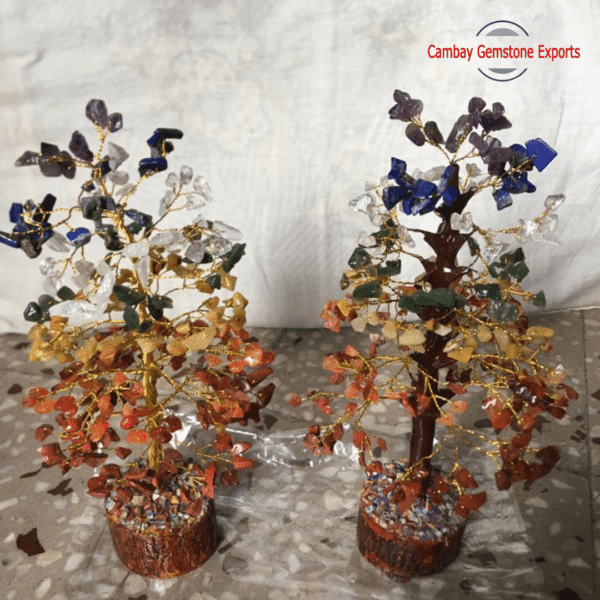 7 Chakra Agate Stone Bonsai Tree