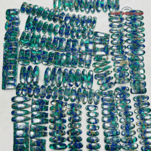 Malachite, Lapis & Azurite Cabochon Pairs